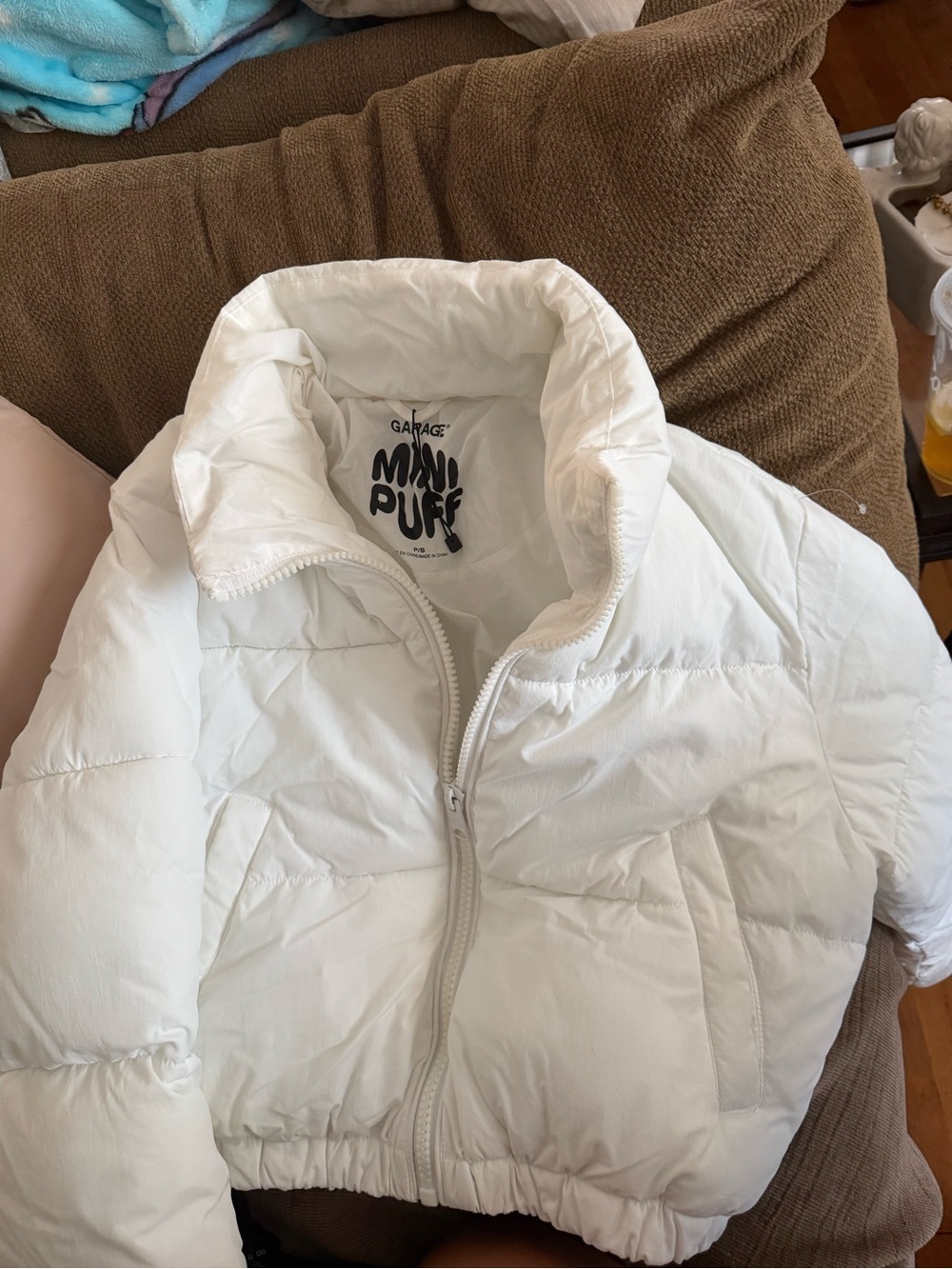 Garage White Mini Puff Puffer Jacket